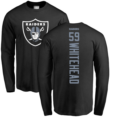 Men Oakland Raiders Black Tahir Whitehead Backer NFL Football #59 Long Sleeve T Shirt->oakland raiders->NFL Jersey